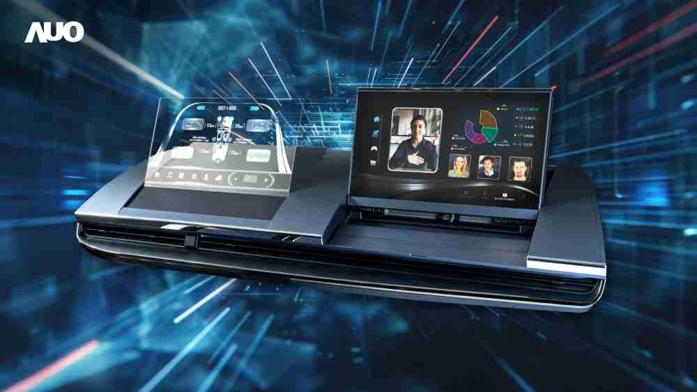 传奇国际Micro LED Display HMI解决方案打造透明Micro LED前座仪表，，呈现信息并保留驾驶视野开阔；亦为副驾驶座乘客打造收放自如的Micro LED屏幕，，在不影响显示质量的前提于显示区内建镜头，，，，让用户能与视讯对象直接眼神接触，，提供绝佳的双向沟通体验