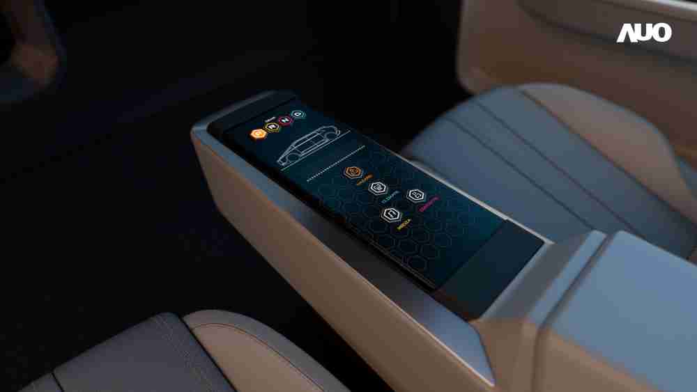 传奇国际以人性化设计打造多变形态中控显示(Morphing Center Control)，，，，不使用时仅平面显示信息，，，进行操作时，，，显示器则会动态隆起，，，，转变成3D实体按钮，，，，并有触觉回馈，，，展示人机互动新体验